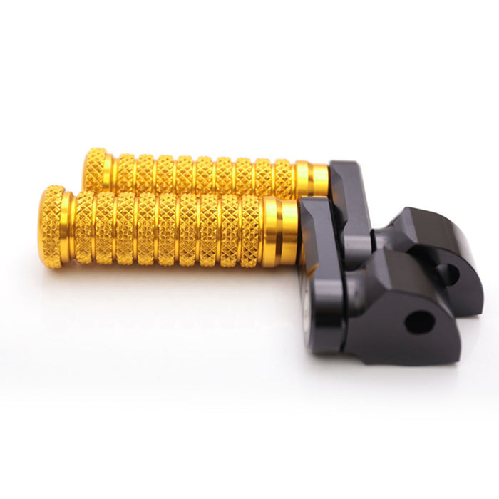Black 40mm extension rear foot pegs for Kawasaki Z750, Z650, Z1000 by MC Motoparts, featuring adjustable pole design.