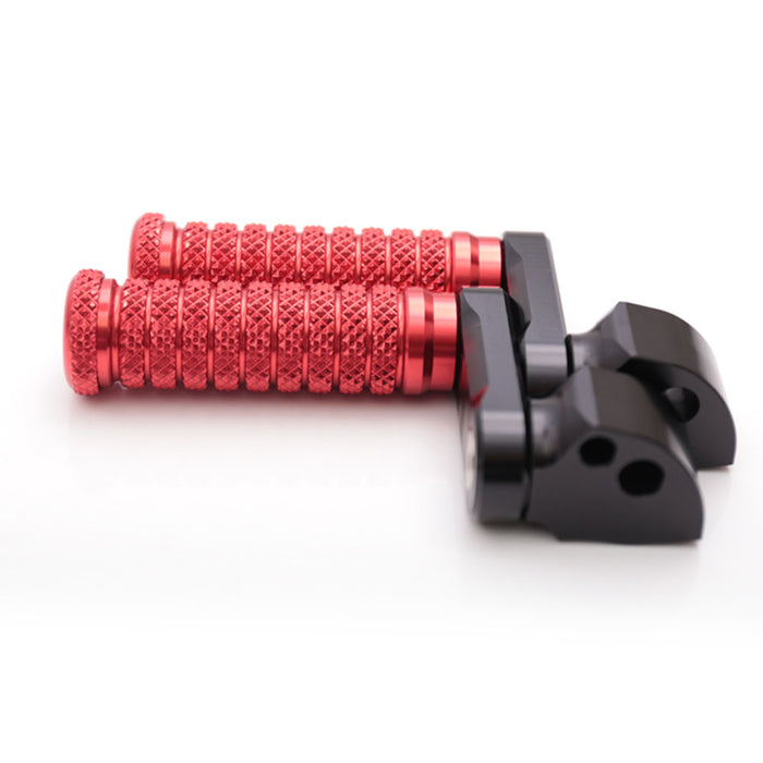 Black 40mm adjustable rear foot pegs for Kawasaki Z750, Z650, Z1000 by MC Motoparts, featuring extension poles and durable design.