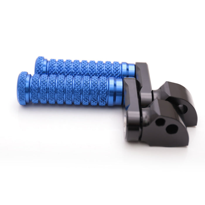 Black 40mm extension rear foot pegs for Kawasaki Z750, Z650, Z1000 by MC Motoparts, adjustable pole motorcycle footrests.