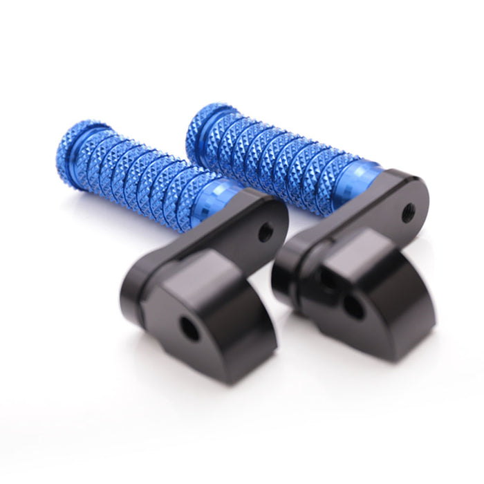 Black 40mm extension rear foot pegs for Kawasaki ZX-6R ZX-9R Ninja 650, adjustable pole style by MC Motoparts.