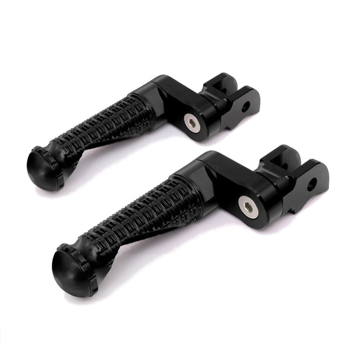 Black MC Motoparts rear 25mm extension foot pegs for Suzuki GSX-R 1000 1300, enhance rider comfort and control.