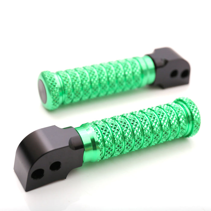 Rear standard foot pegs for Suzuki GSX-R 600 750 1000 and GSXS 125 from MC Motoparts, featuring black pole design