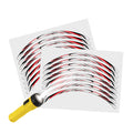 Reflective strip designer pattern for 17-inch wheel rim decal set by StickerBao, featuring vibrant reflective wheel stickers.