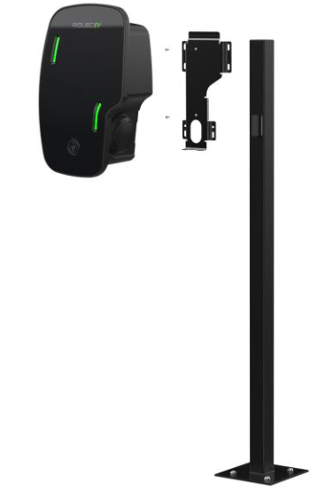 Rolec EVFP0035 Zura/WallPod/QUBEV Smart Mounting Post Fits up to 2 Chargers