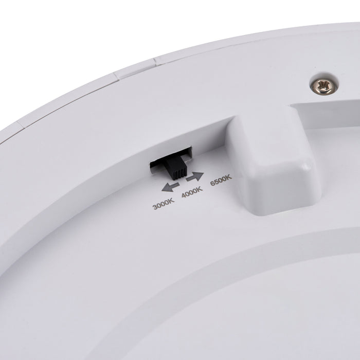 Saxby 108743 StratusDISC adjustable CCT IP44 18W Downlight - Matt White
