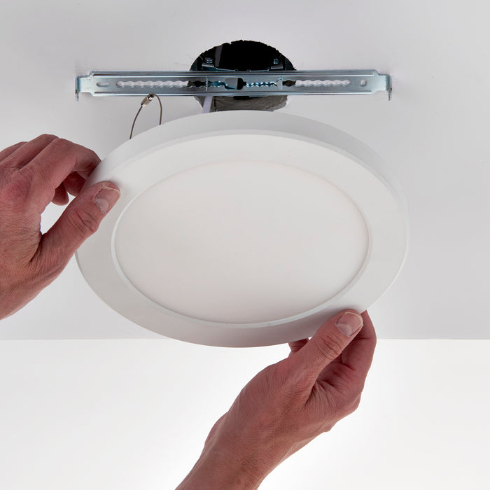 Saxby 108743 StratusDISC adjustable CCT IP44 18W Downlight - Matt White