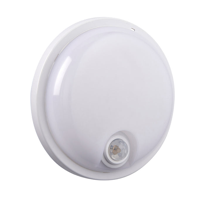 Saxby 108746 Rond Plus PIR Waterproof (IP65) CCT (Colour Changing) Bulkhead Light Suitable for Bathrooms