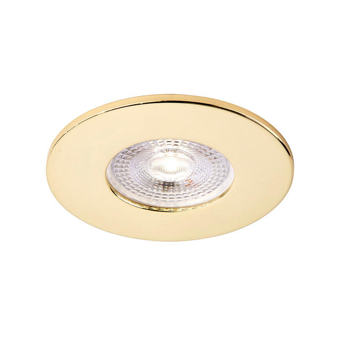 Saxby 109805 ShieldONE Fire-Rated Dimmable Recessed Polished Brass GU10 Downlight