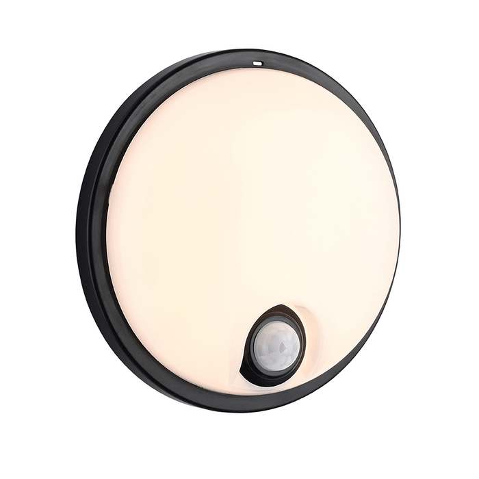Saxby 118829 Rond Plus CCT PIR IP65 15W - Black