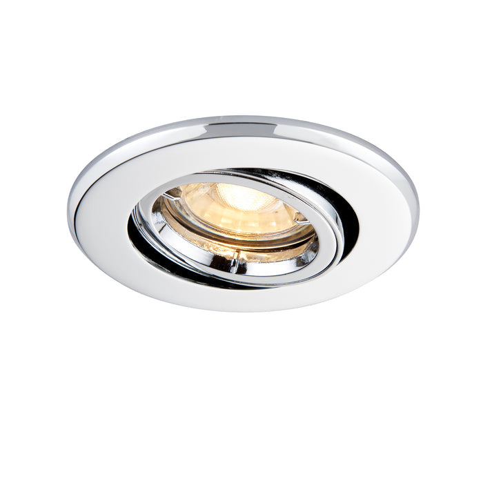 Saxby 50682 ShieldPLUS Tilt, Fire Rated, Dimmable GU10 Downlight  Fully Adjustable Polished Chrome