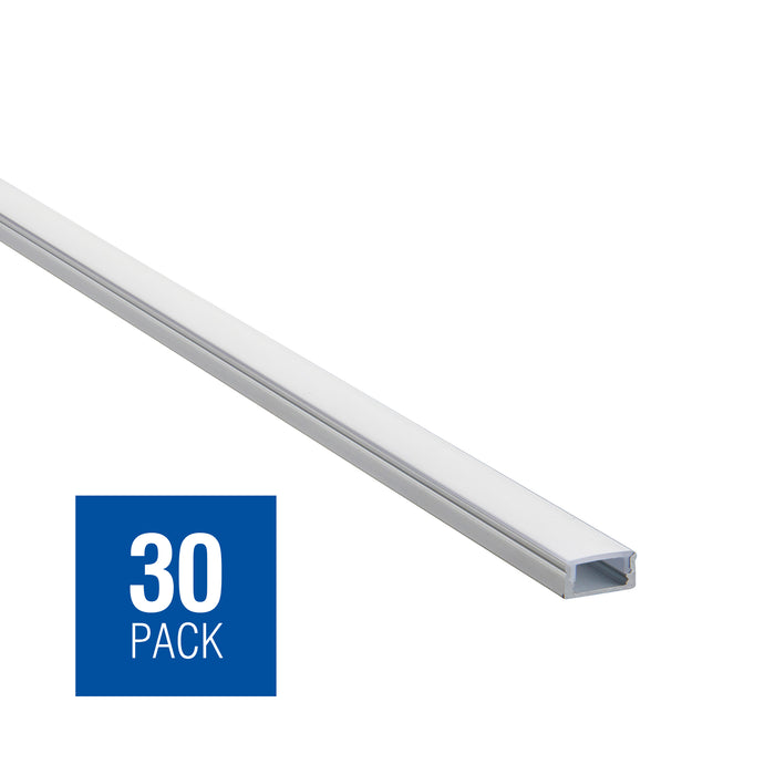 Saxby 80497-30PK RigelSLIM Surface 2m Aluminium Profile/Extrusion Silver - 30 Pack