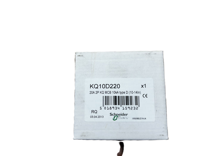 Schneider Electric (Square D) KQ10D220 20A, 2-Pole Type D MCB for LoadCentre KQ Distribution Board