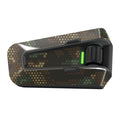 Glossy or matte vinyl decal wrap for Cardo Packtalk Edge, tactical camo design, MC Motoparts sticker, camouflage pattern.