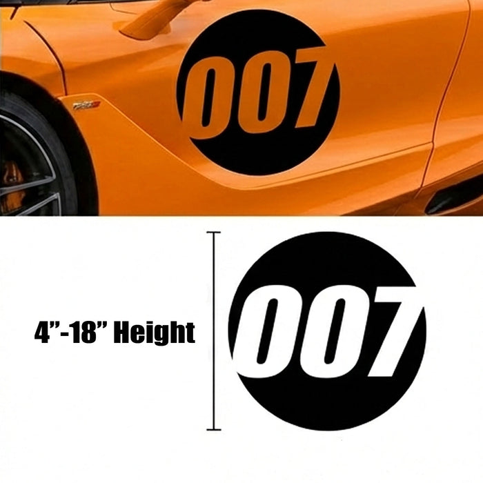 Pair of black hollow racing numbers decals by MC Motoparts, designed for race cars with show-through style, in a sleek font.