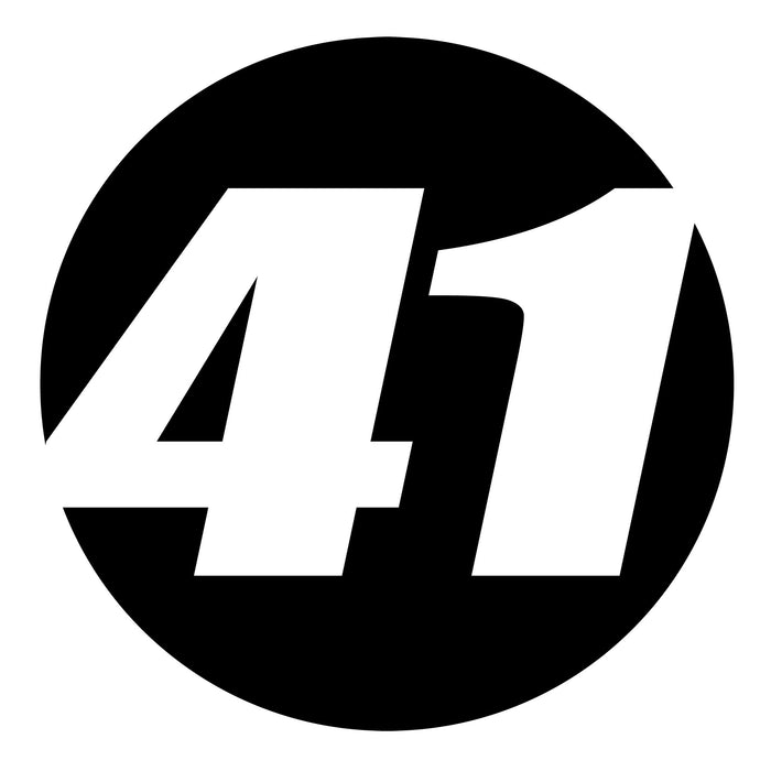 Pair of black hollow racing numbers decals by MC Motoparts, featuring a cut-out font style for race cars.