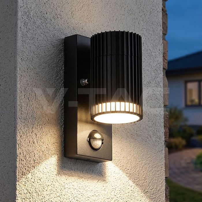 V-tac 24306  VT-10174PIR GU10 Wall Light Holder Single Head IP44 PIR Sensor