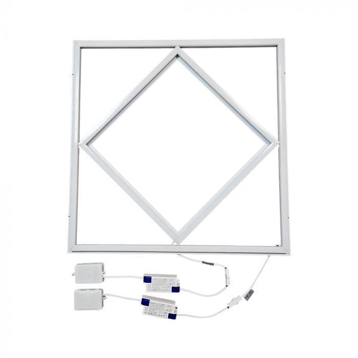 V-Tac VT-6169 64W LED DIAMOND-IN-SQUARE PANEL LIFUD DRIVER+QC 595x595MM FLICKER FREE 6500K+BLUE