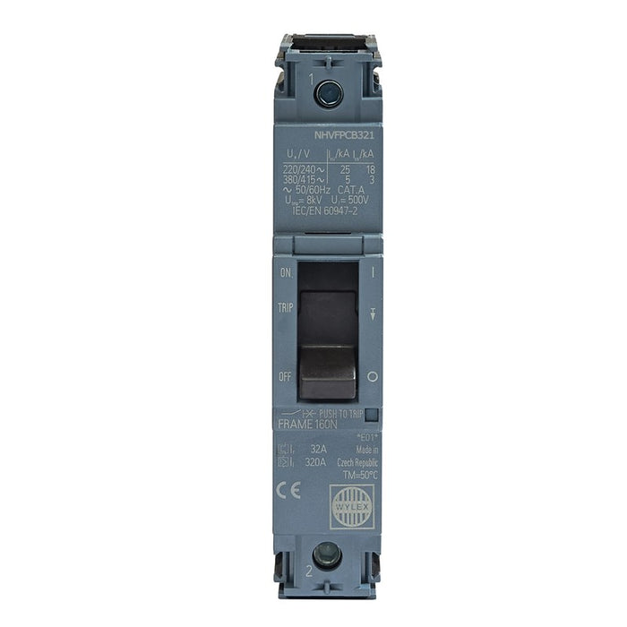 Wylex NHVFPCB321 32A 25kA 1P NHV MCCB FTFM c-w Box Terminals