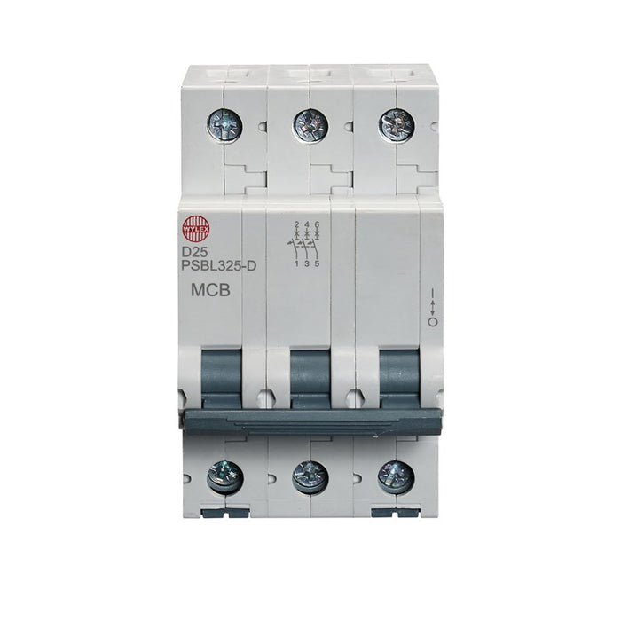 Wylex PSBL325-D 25A, D-Type Triple Pole MCB