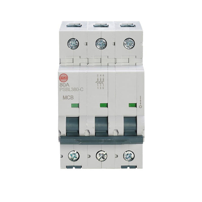 Wylex  PSBL380-C 80A Three Pole MCB C curve 10kA