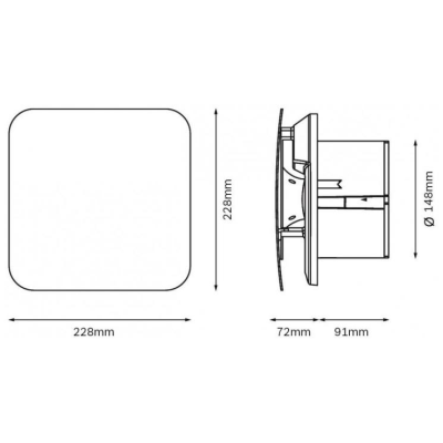 Xpelair C6HTS Contour C6 Axial Extract Fan - Humidistat & Timer (93176AW)